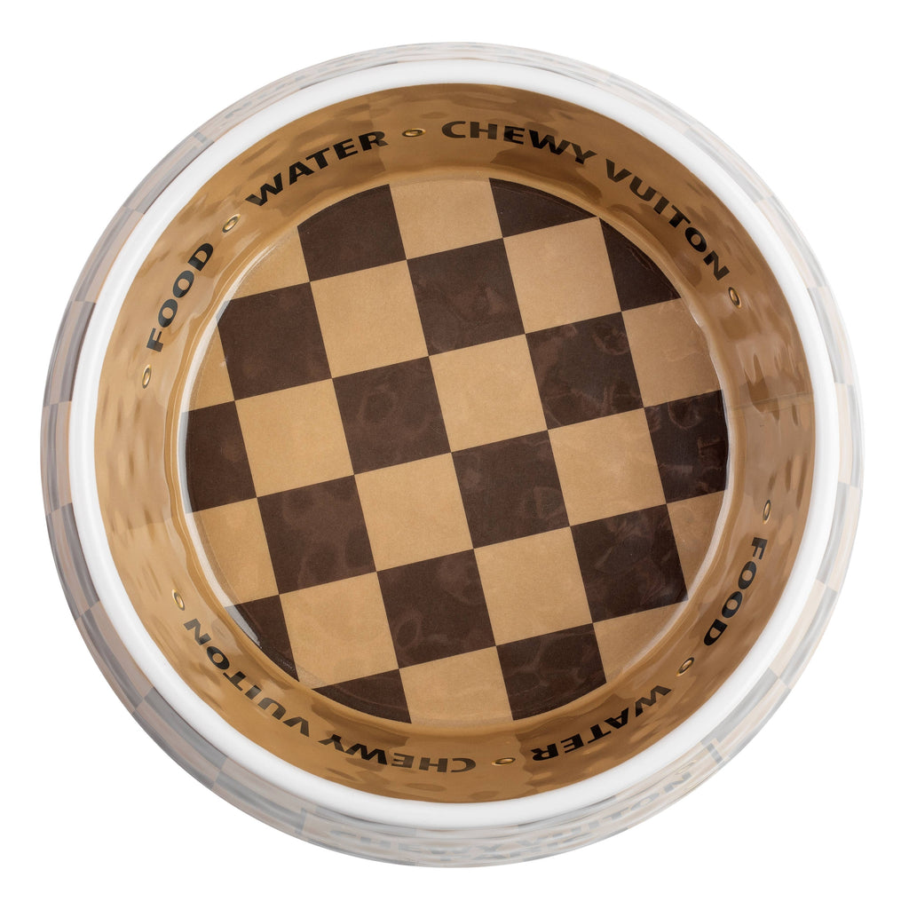 Checker Chewy Vuiton skål- Medium