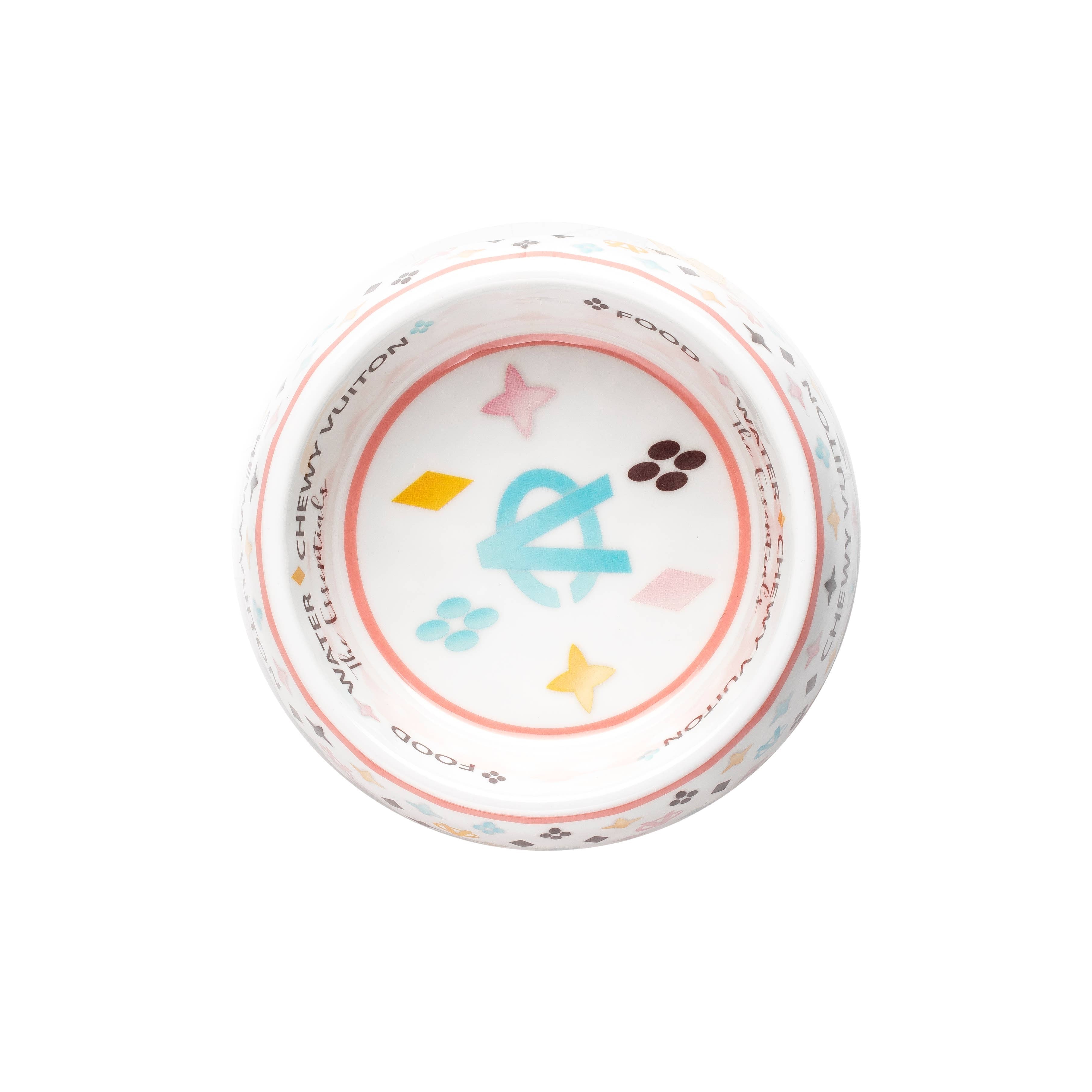 Hvit Chewy Vuiton Skål -Medium