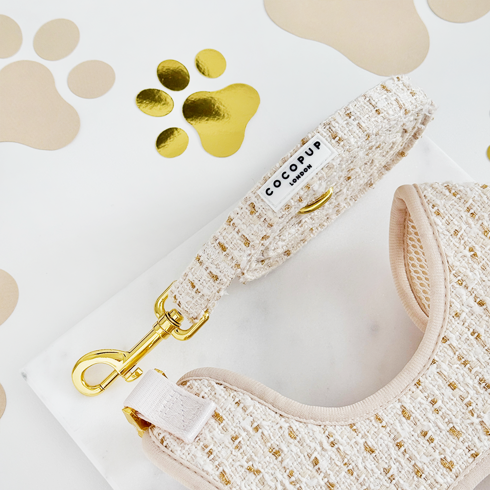 Vaniljestrukturert  tweed hundekoppel