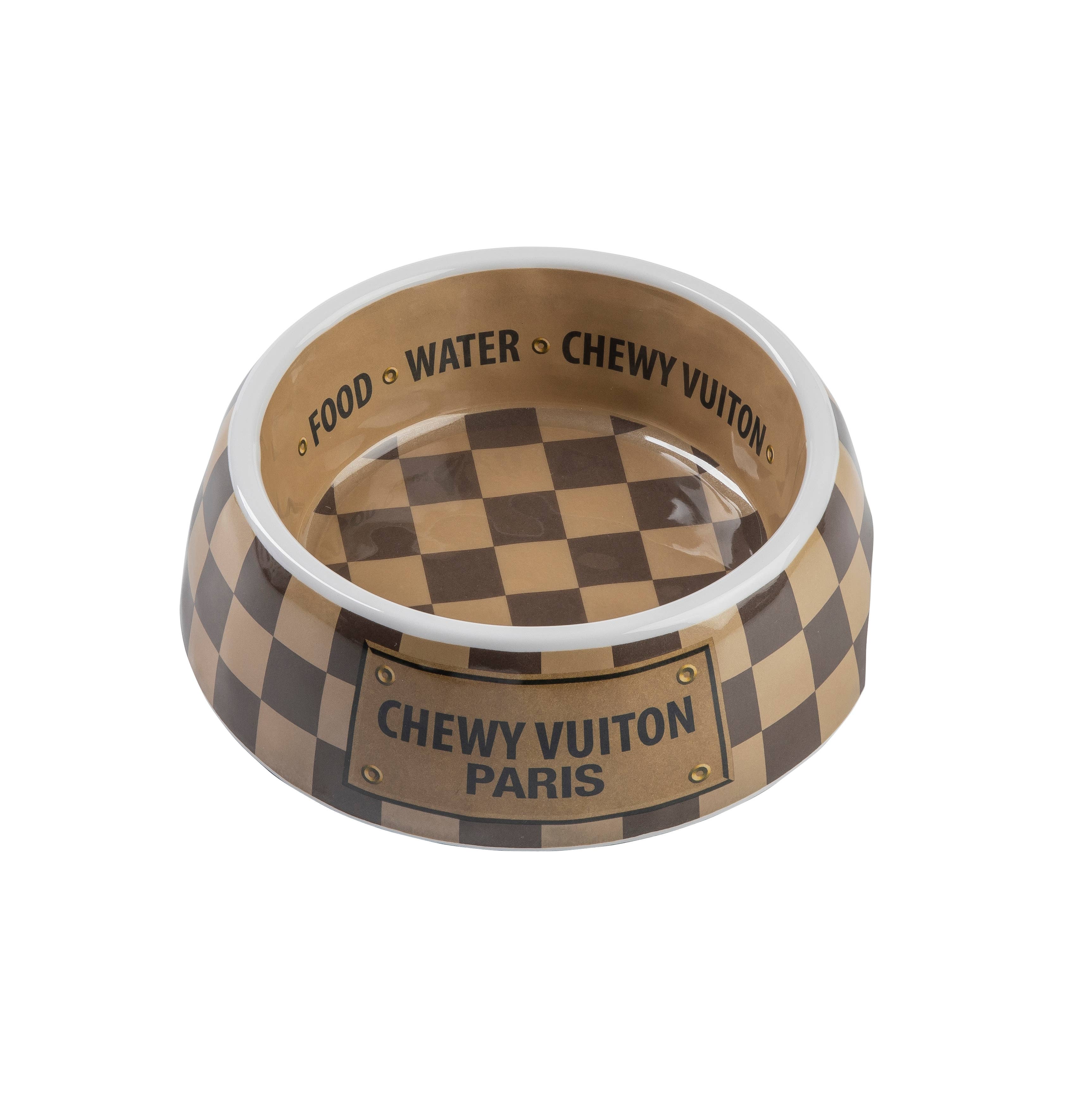 Checker Chewy Vuiton Skål - Liten