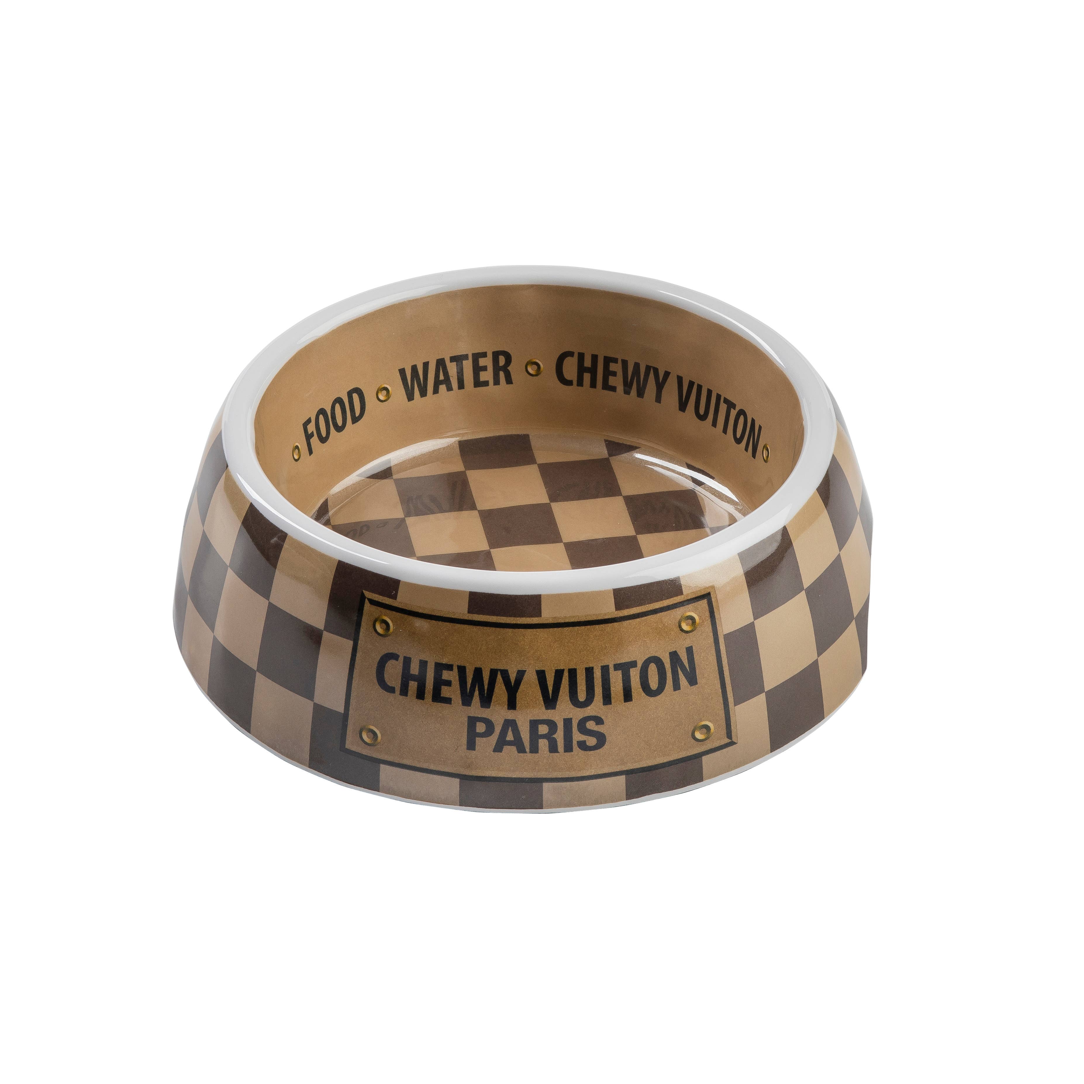 Checker Chewy Vuiton skål- Medium