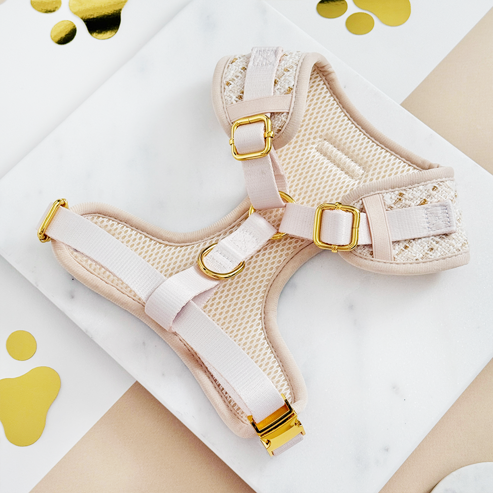 Vaniljestrukturert tweed justerbar hundesele